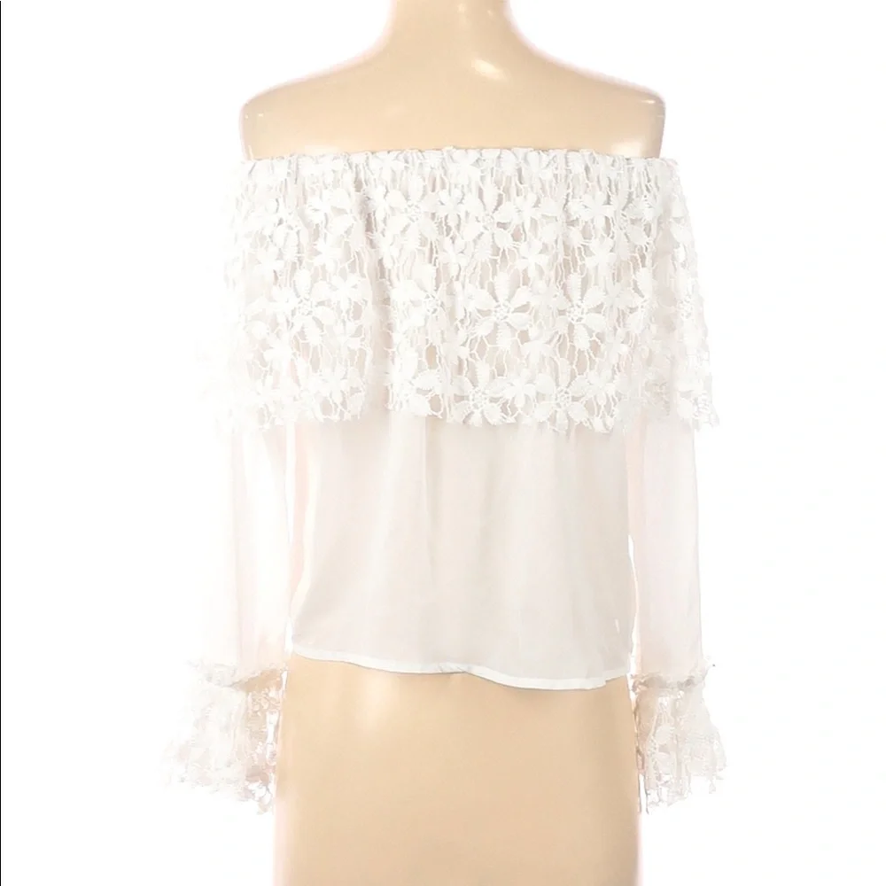 Love+Harmony White Off The Shoulder Blouse S - Picture 2 of 2